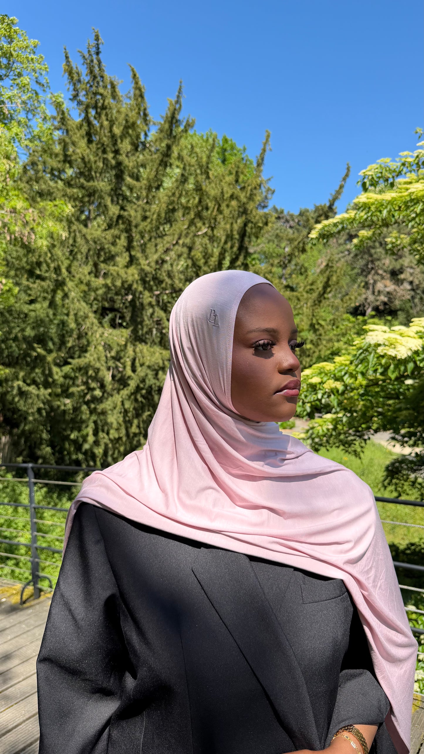 hijab a enfiler rose bébé