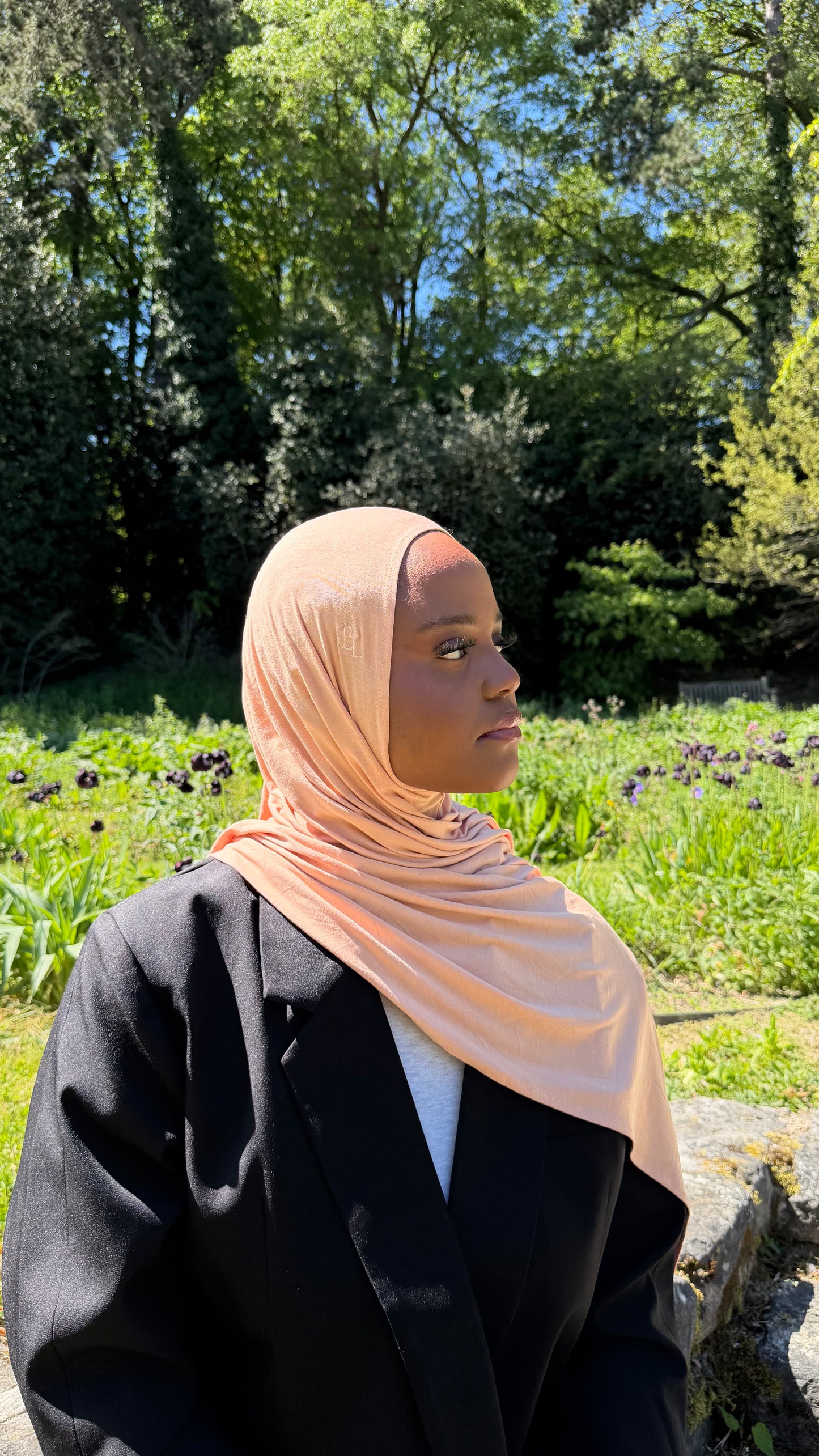 hijab a enfiler abricot doux
