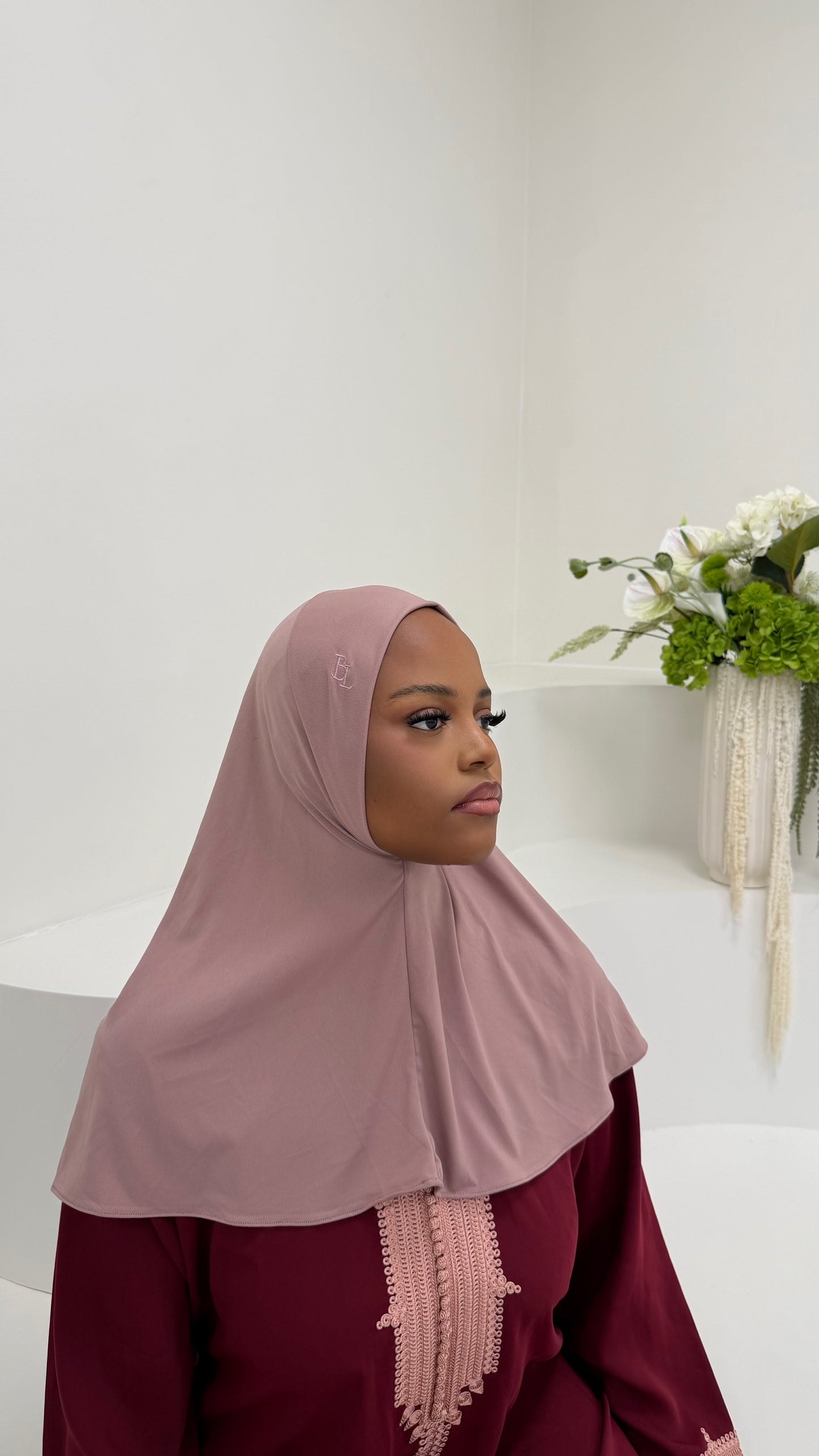 bonnet jersey premium en rose poudré