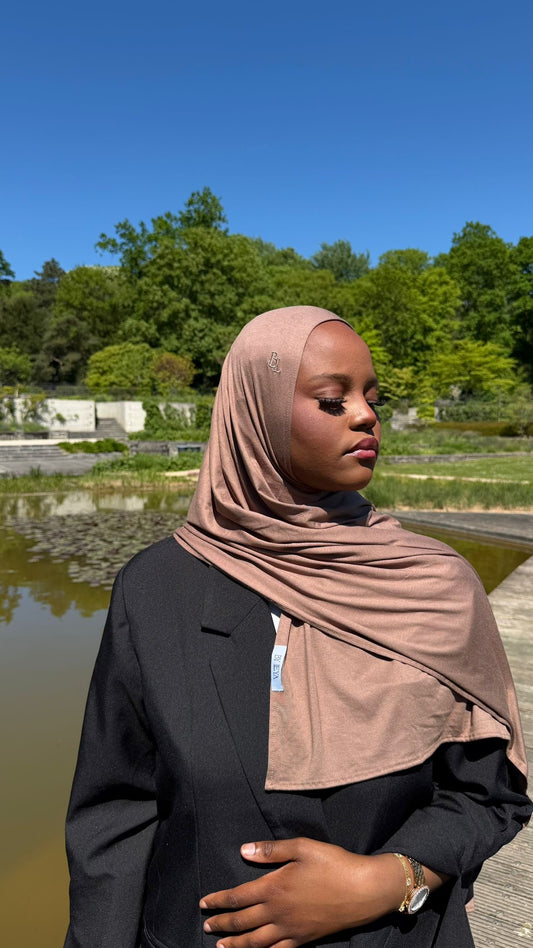 hijab a enfiler taupe