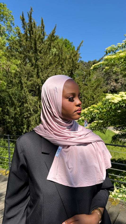 hijab a enfiler rose bébé
